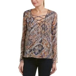 SHOW ME YOUR MUMU Printed Zuko Lace Up Top